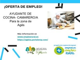 Se ofrece trabajo Ayudante de Cocina/Camarer@