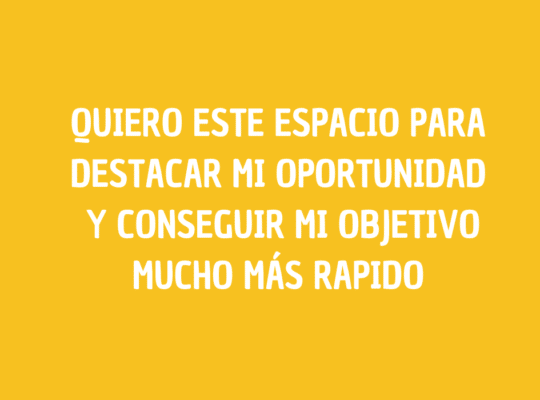 DESTACA TU OPORTUNIDAD